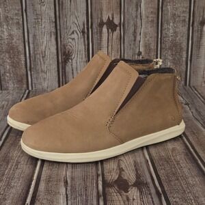 Sz 7.5 Womens Olukai Hawai'iloa Manu Hope Tan Nubuck Chelsea Ankle Boots VGUC!